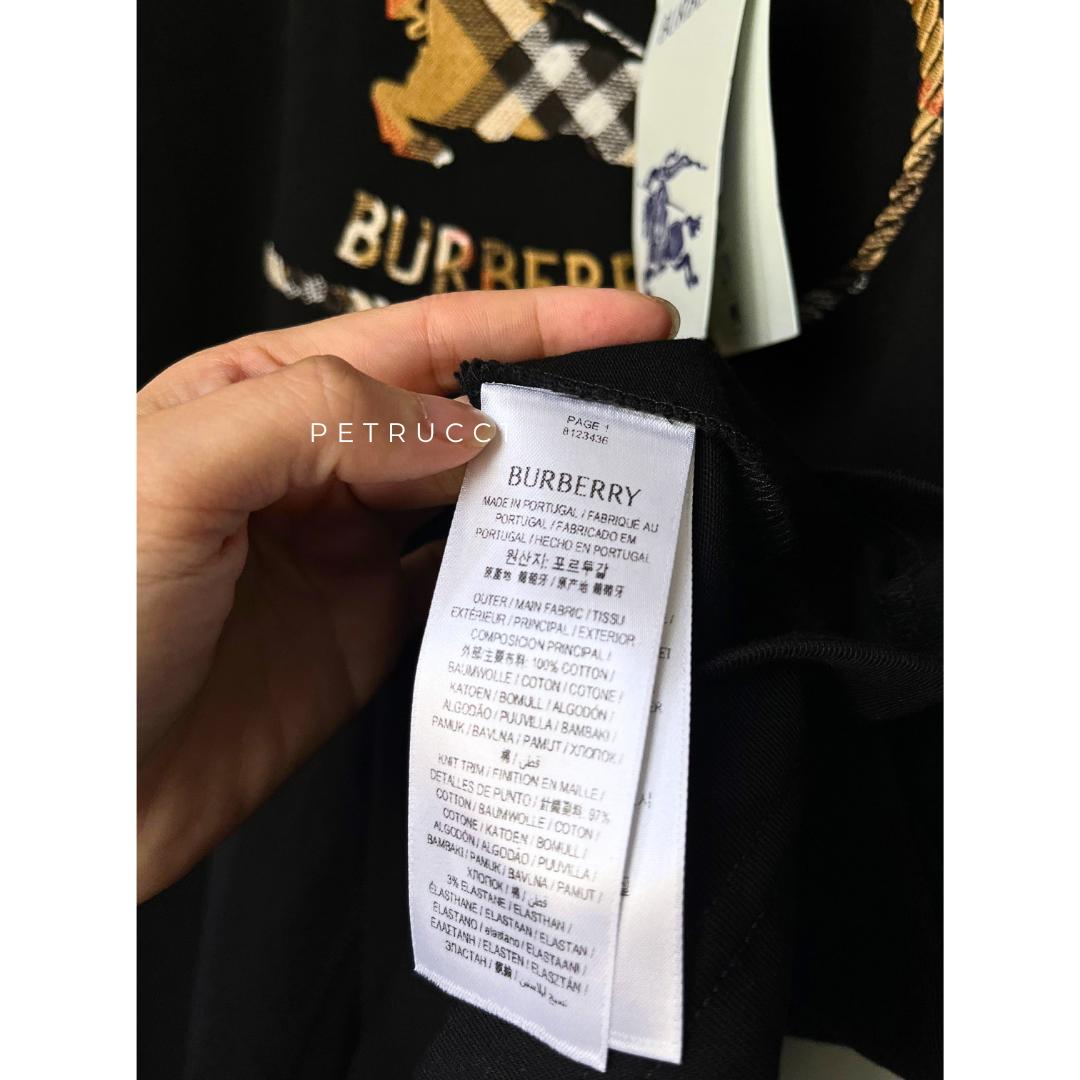Burberry Check Knight Stampt Cotton T Shirt 8123436