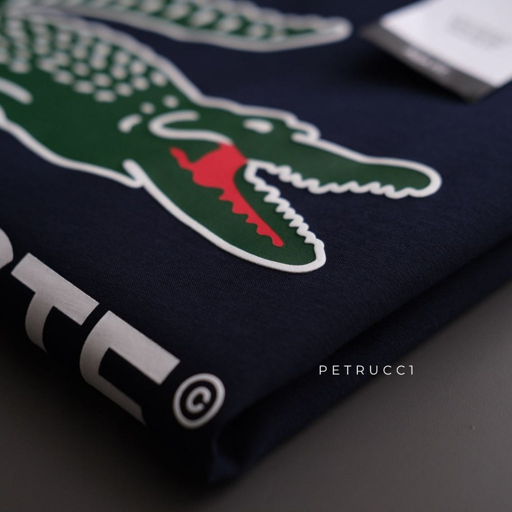 LACOSTE Signature Print Cotton Jersey T Shirt  TH6396