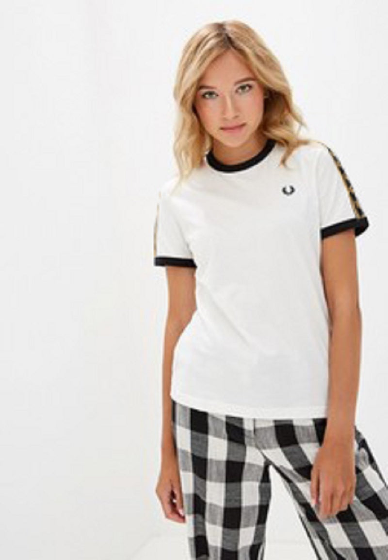 Fred Perry Womens Boxy Taped Ringer Jersey T Shirt G1100/129