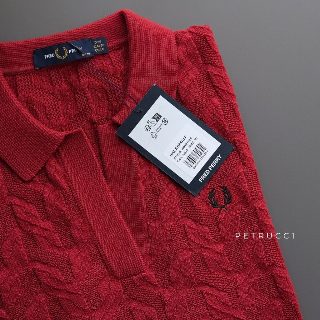 Fred Perry Cable Knit Tank Open Collar Women K9121/M02