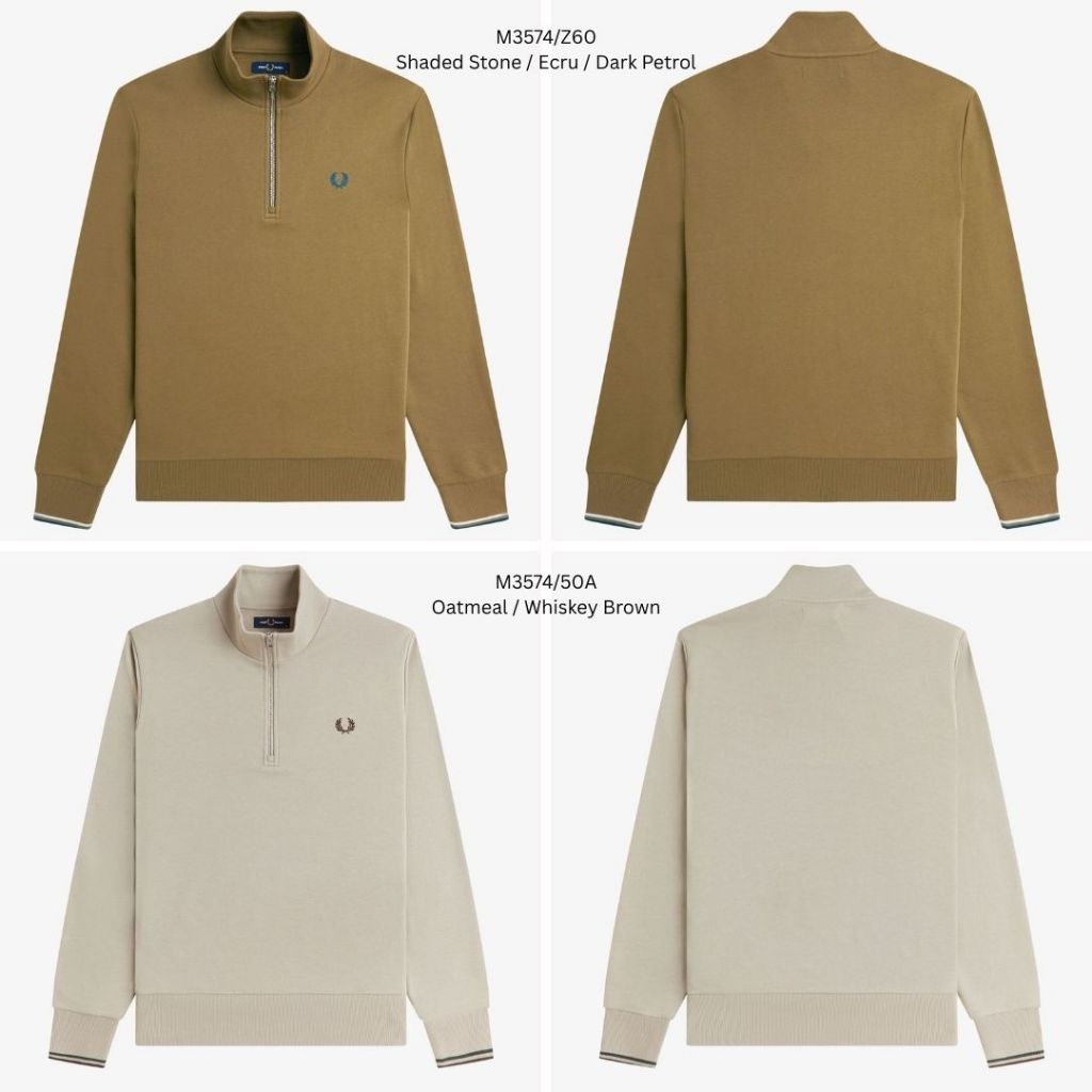 Fred Perry Half Zip Sweatshirt Sweater M3574