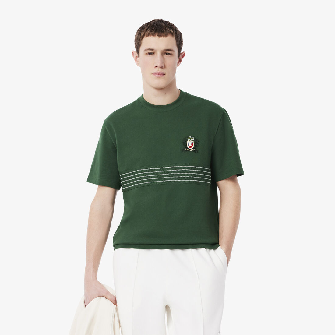 LACOSTE Embroidered Badge Pique T Shirt TH0025
