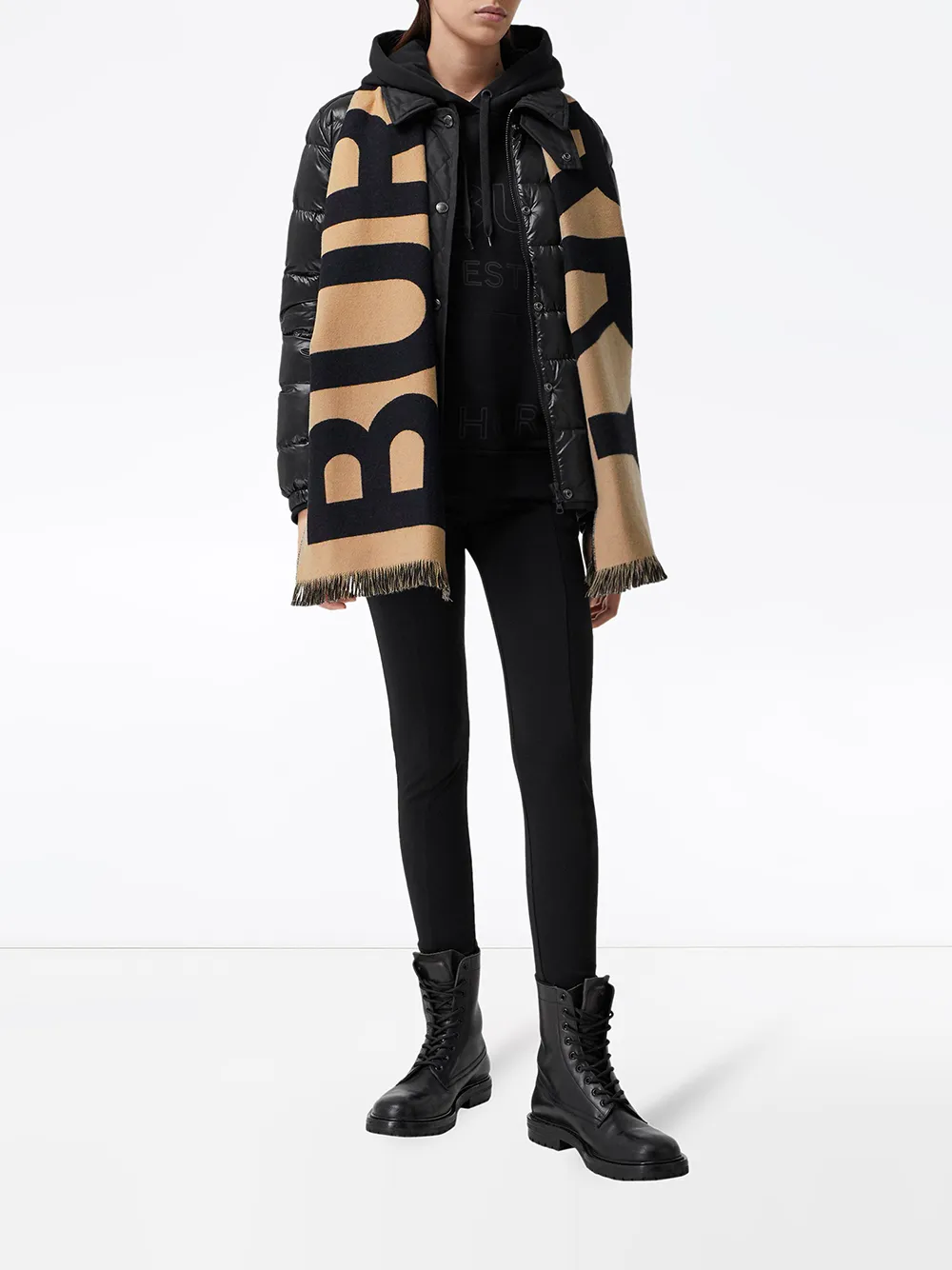 BURBERRY SCARF Muffler Wool Jacquard Winter 8035525