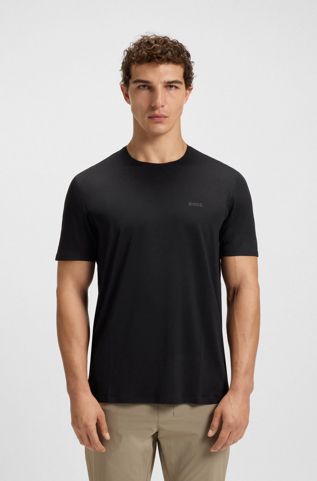 BOSS Quick-dry stretch-jersey T Shirt with decorative reflective artwork Tee Active 50525209