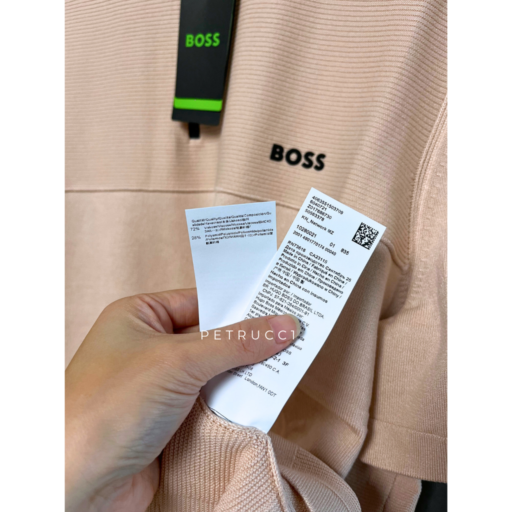 BOSS Zip neck sweater peach 50563378