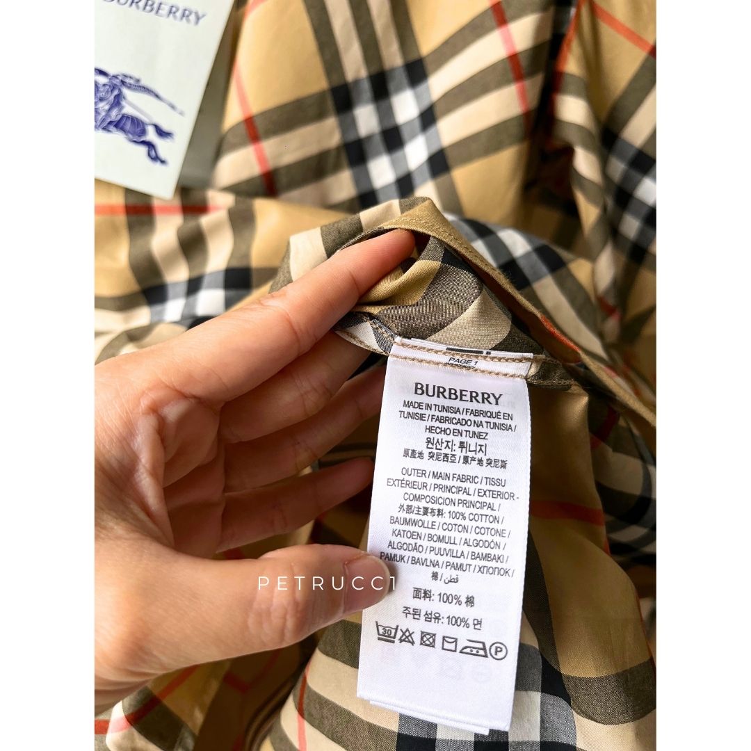 BURBERRY Beige Checked Short Sleeve Shirt 8087637