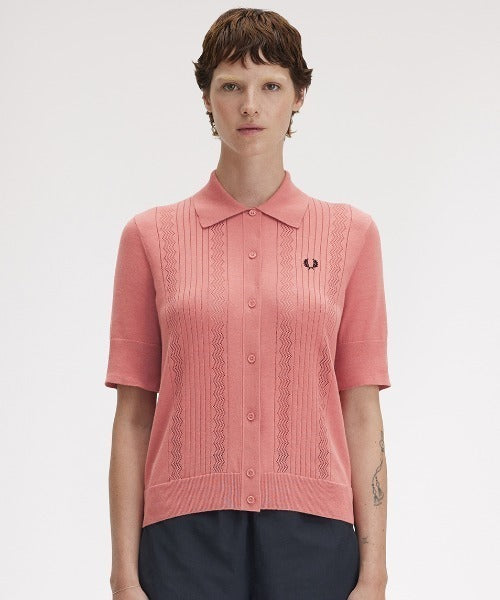Fred Perry POINTELLE DETAIL KNITTED SHIRT Women K9133/X90