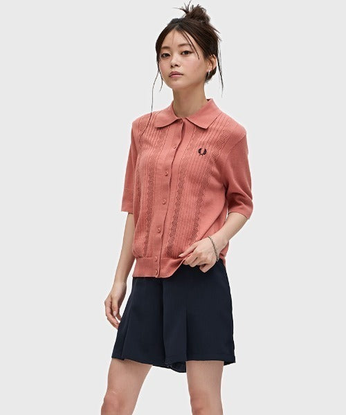 Fred Perry POINTELLE DETAIL KNITTED SHIRT Women K9133/X90