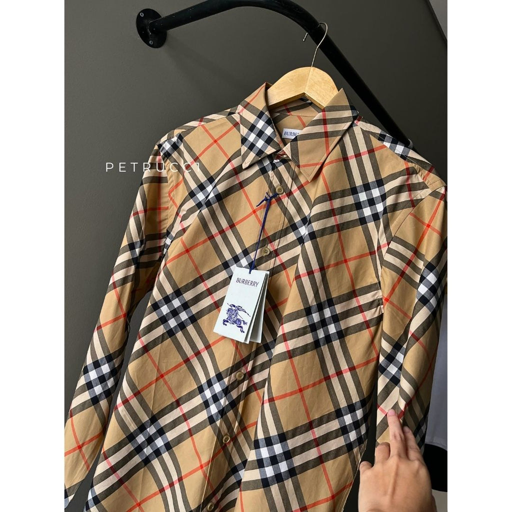 BURBERRY Beige Plaid Shirt 8087634