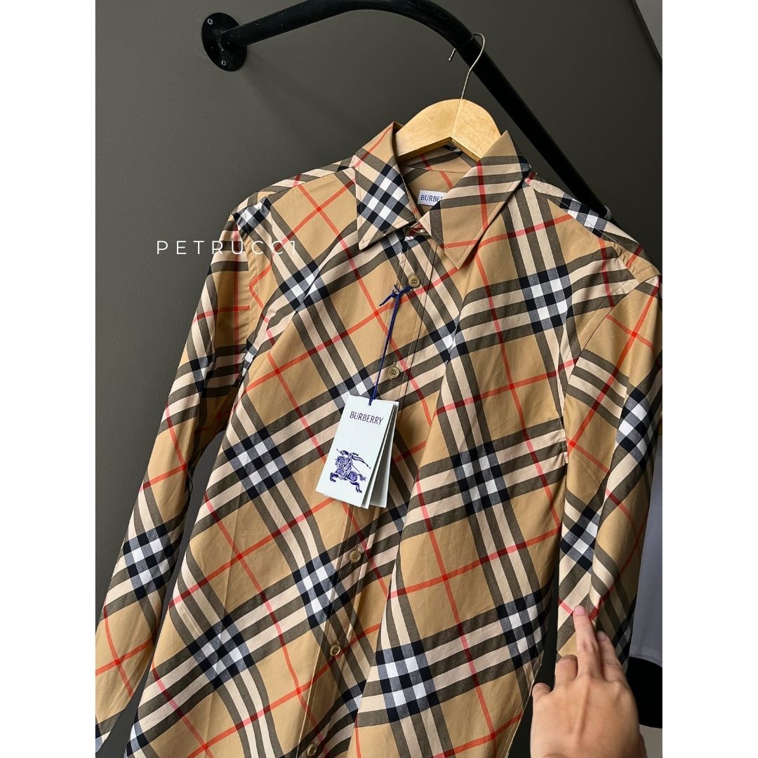 BURBERRY Beige Plaid Shirt 8087634