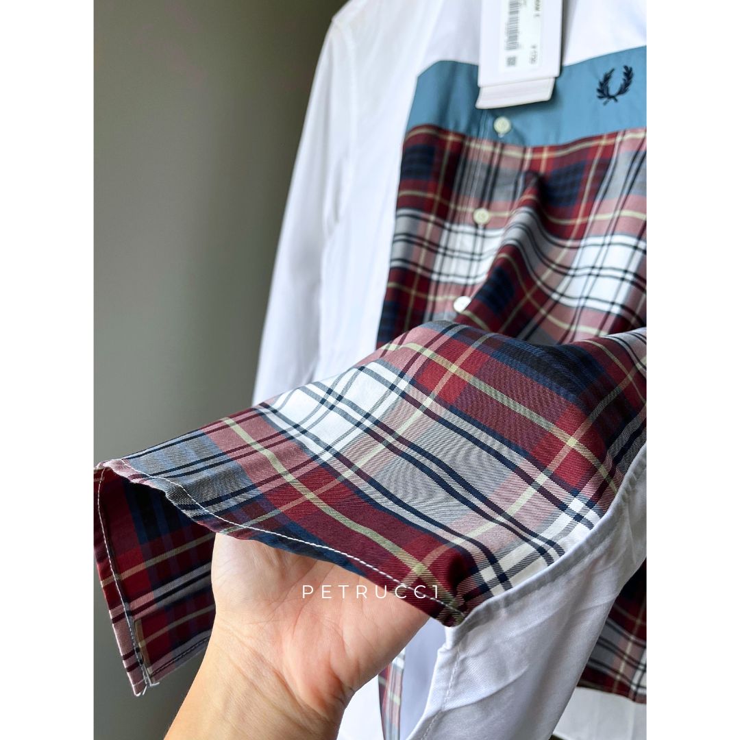 Fred Perry Mix Panelled Long Sleeve Shirts F4546