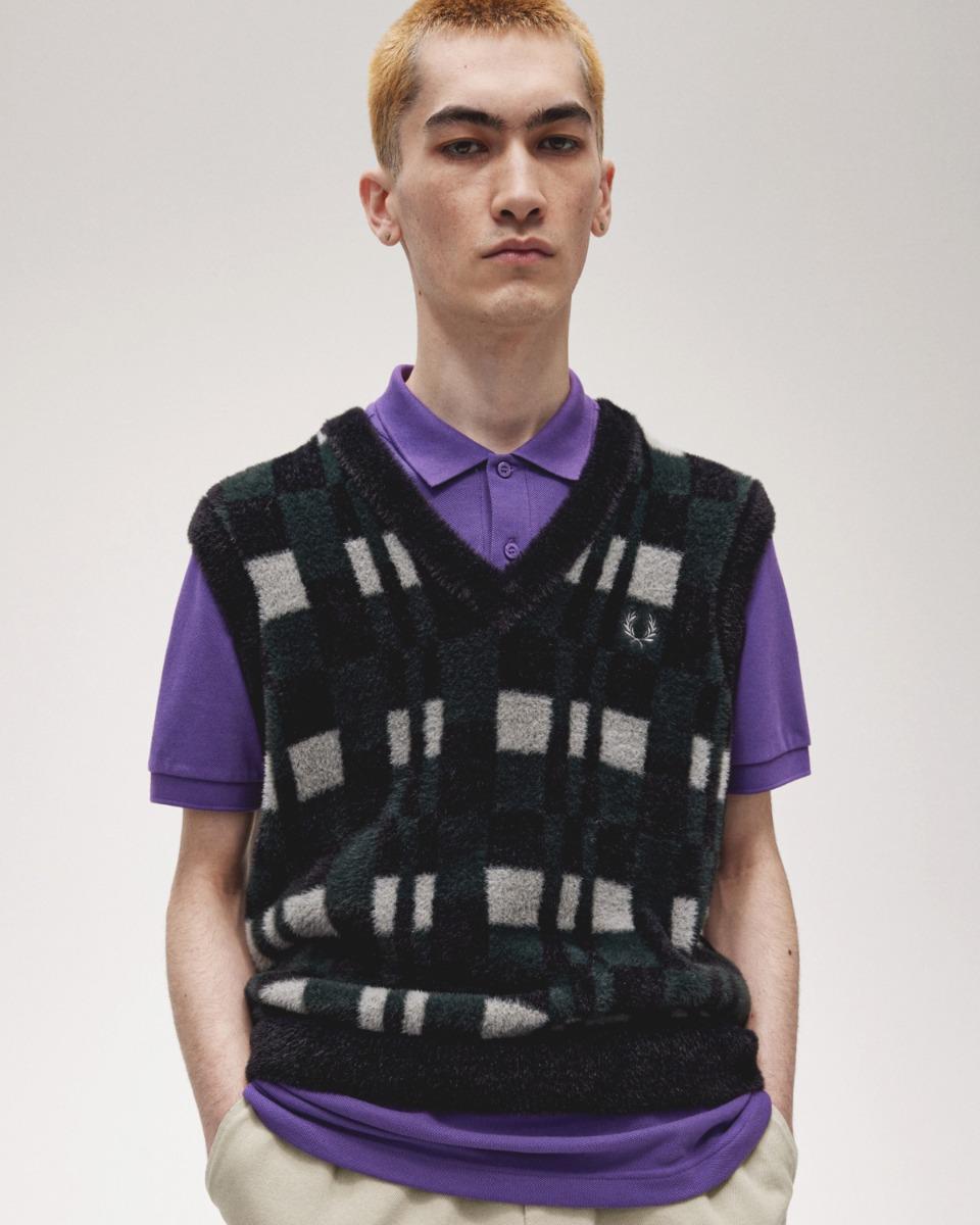Fred Perry Textured Chequerboard Tank Vest K8568/102