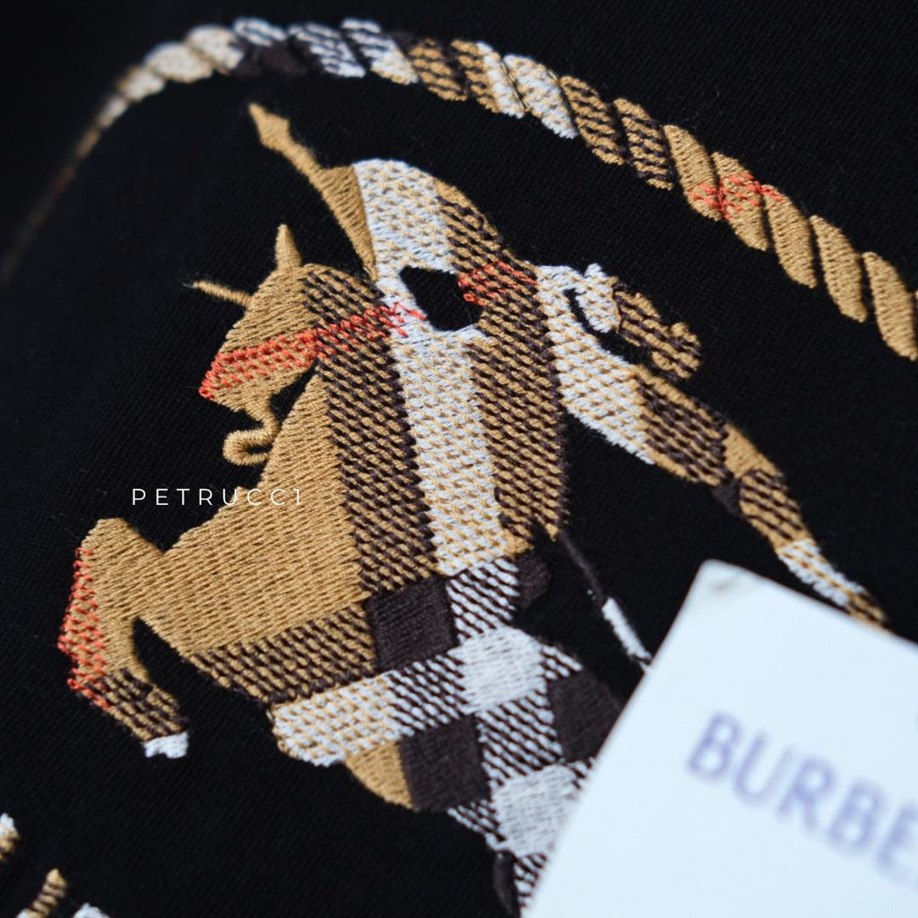 Burberry Check Knight Stampt Cotton T Shirt 8123436