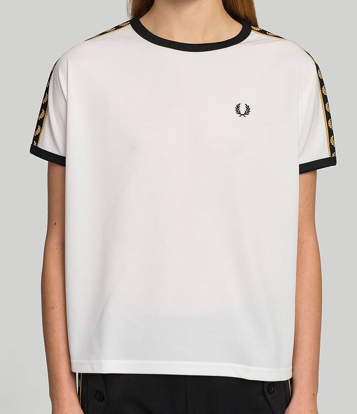 Fred Perry Womens Boxy Taped Ringer Jersey T Shirt G1100/129
