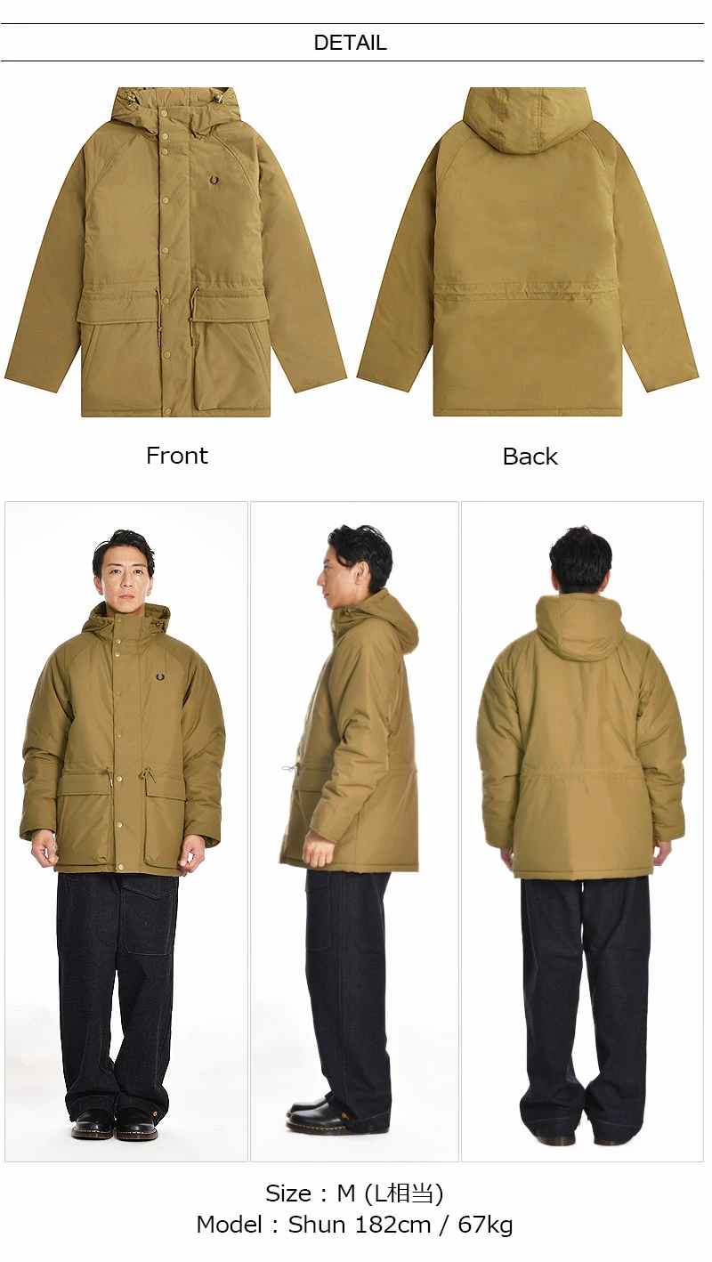 Fred Perry Padded Zip Through Parka Jacket J6516/P96