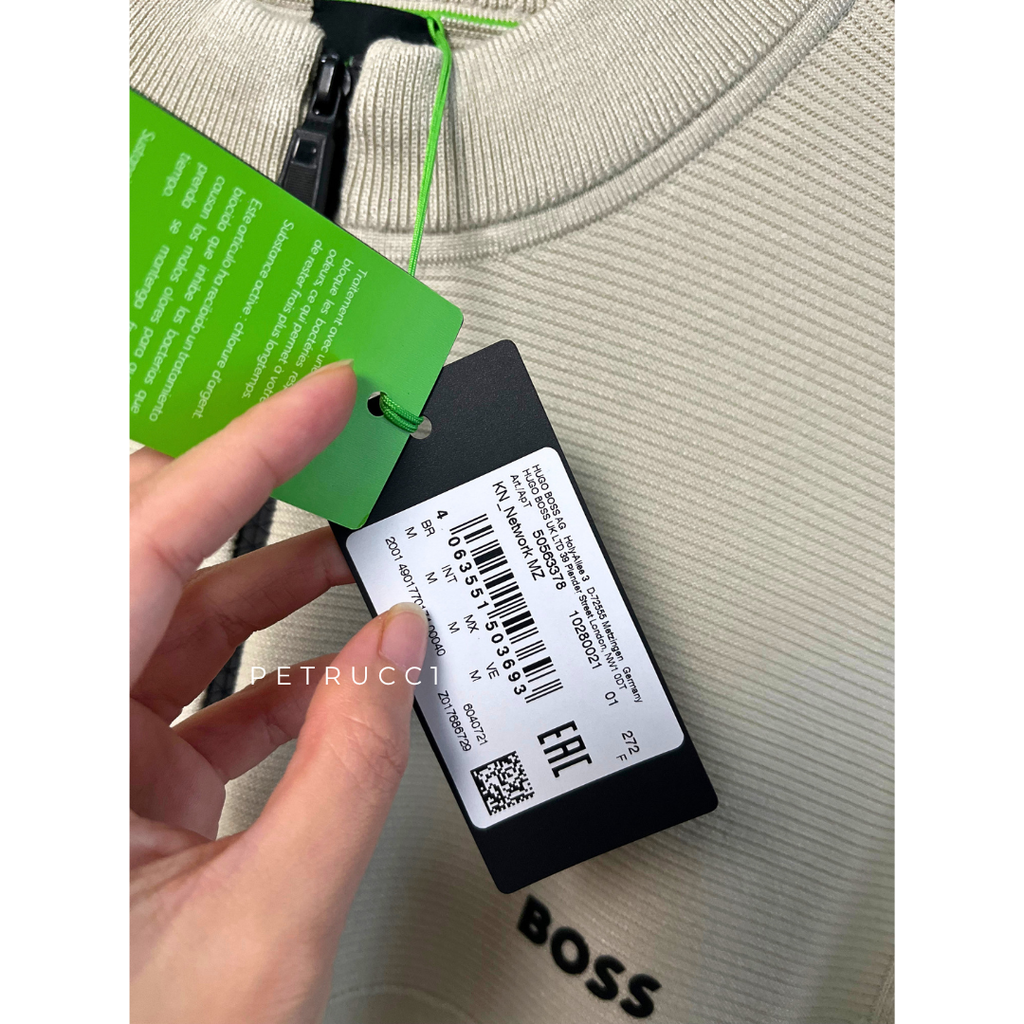 BOSS Zip neck sweater with graphic pattern 50563378