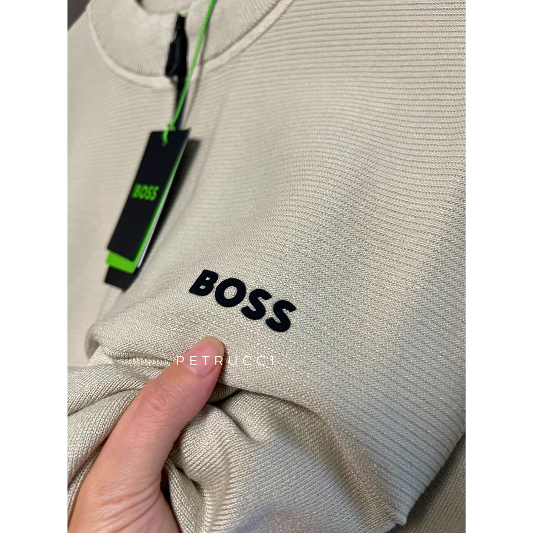 BOSS Zip neck sweater with graphic pattern 50563378
