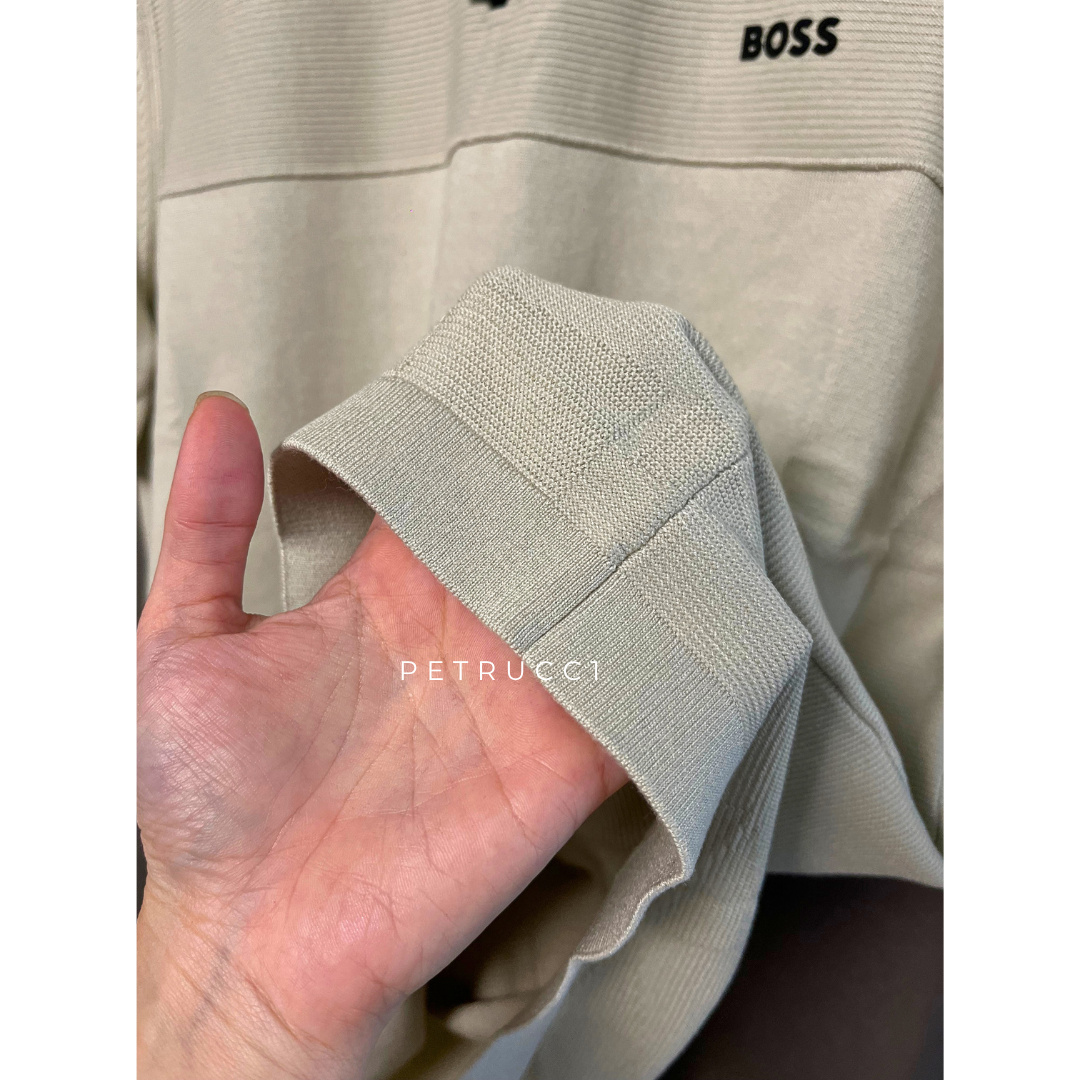 BOSS Zip neck sweater with graphic pattern 50563378