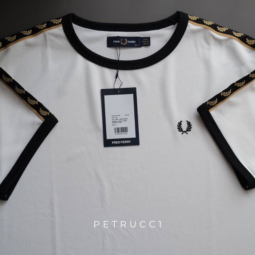 Fred Perry Womens Boxy Taped Ringer Jersey T Shirt G1100/129