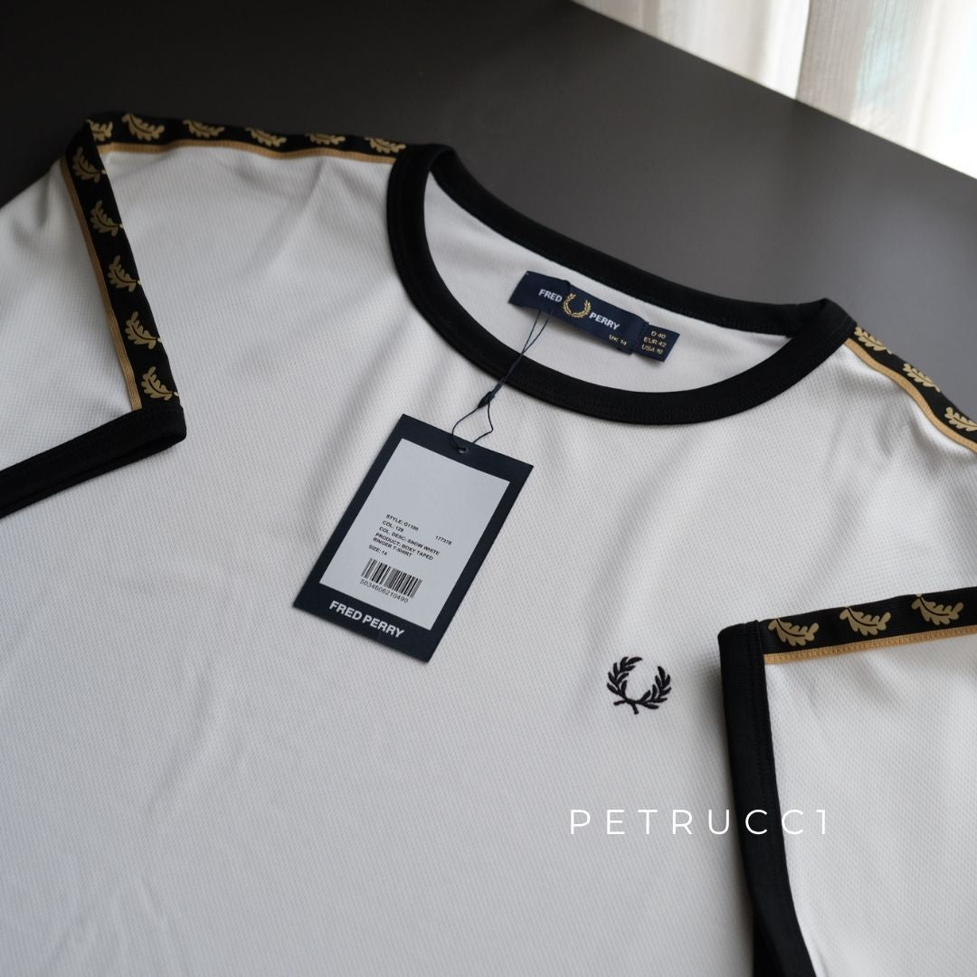 Fred Perry Womens Boxy Taped Ringer Jersey T Shirt G1100/129