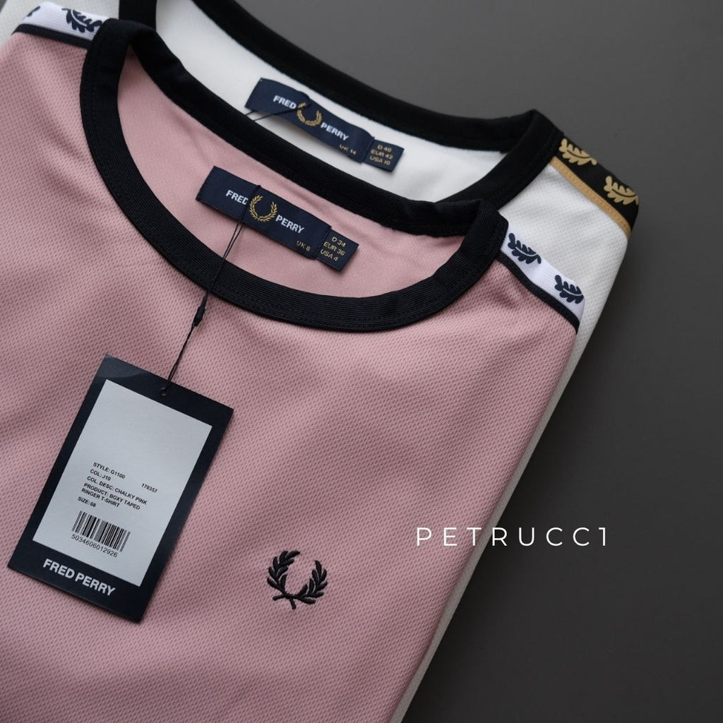 Fred Perry Womens Boxy Taped Ringer Jersey T Shirt G1100/129