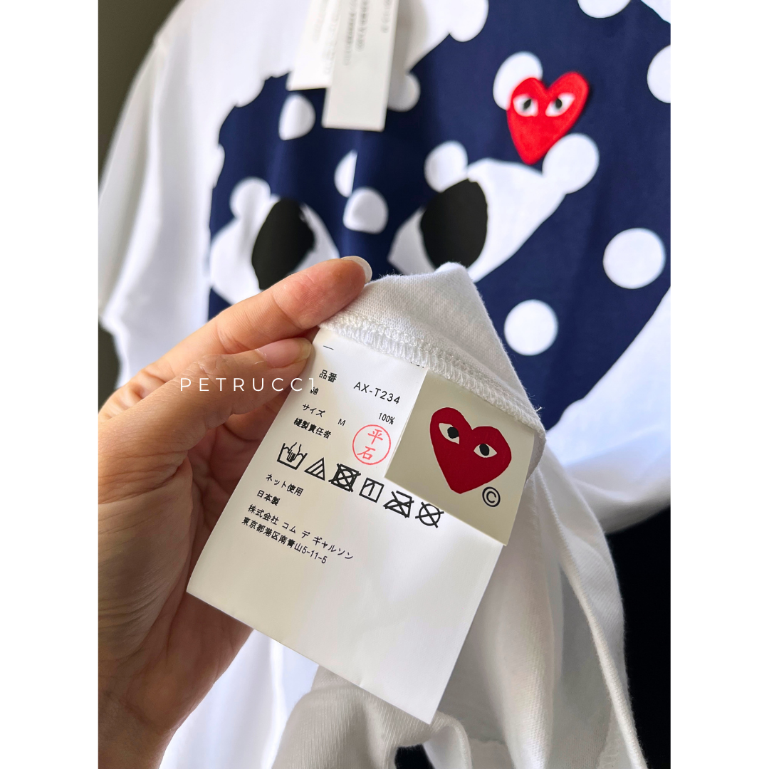 CDG COMME des GARCONS PLAY TEE T SHIRT kaos cowo pria man ORIGINAL