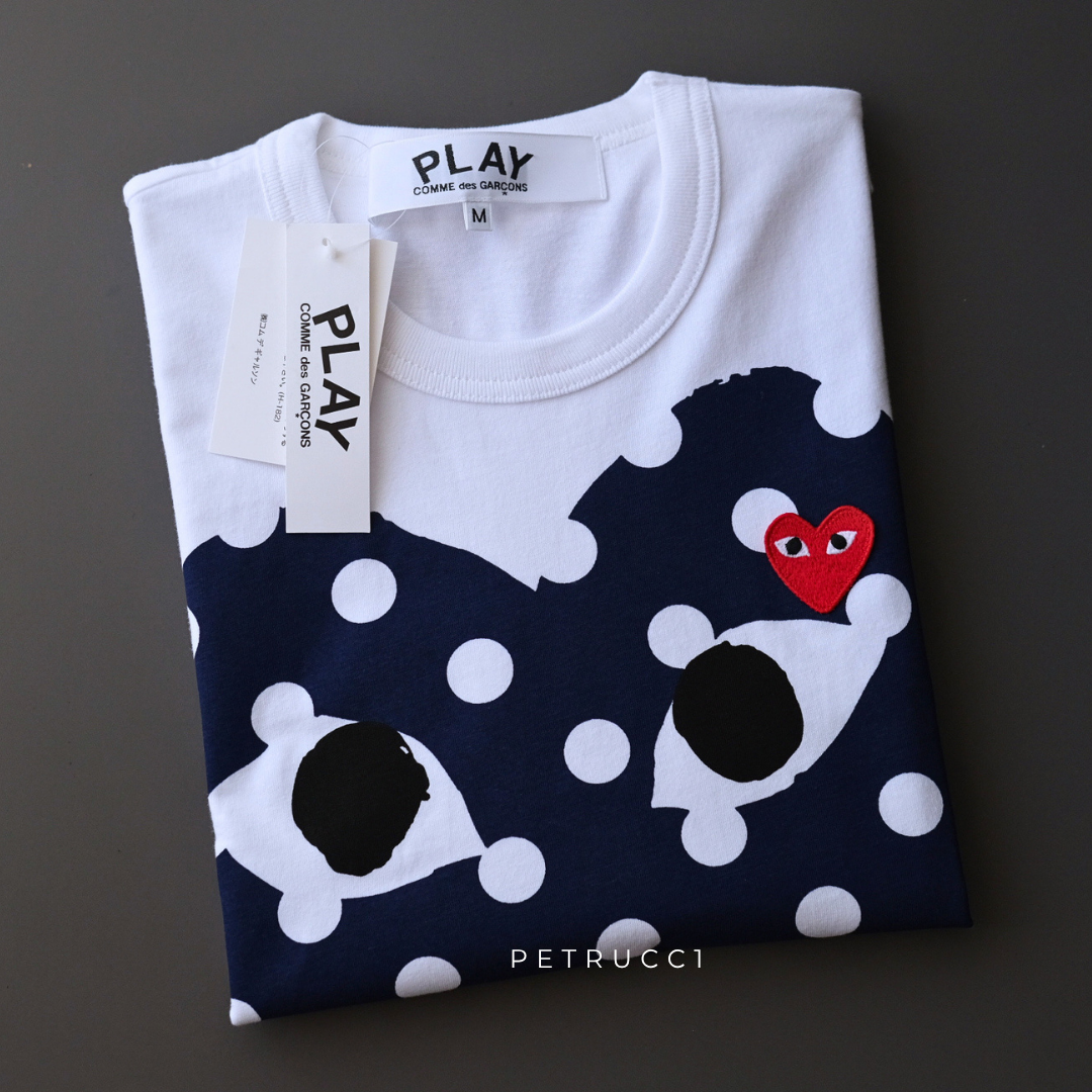 CDG COMME des GARCONS PLAY TEE T SHIRT kaos cowo pria man ORIGINAL