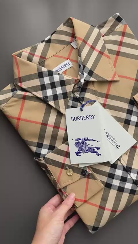 BURBERRY Beige Plaid Shirt 8087634