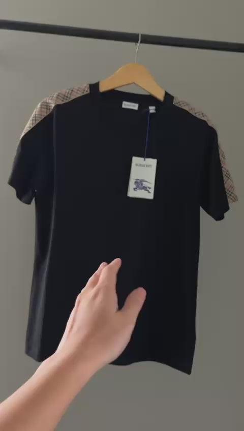 BURBERRY Check Patterned Stripe T shirt 8106246