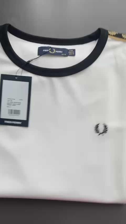 Fred Perry Womens Boxy Taped Ringer Jersey T Shirt G1100/129