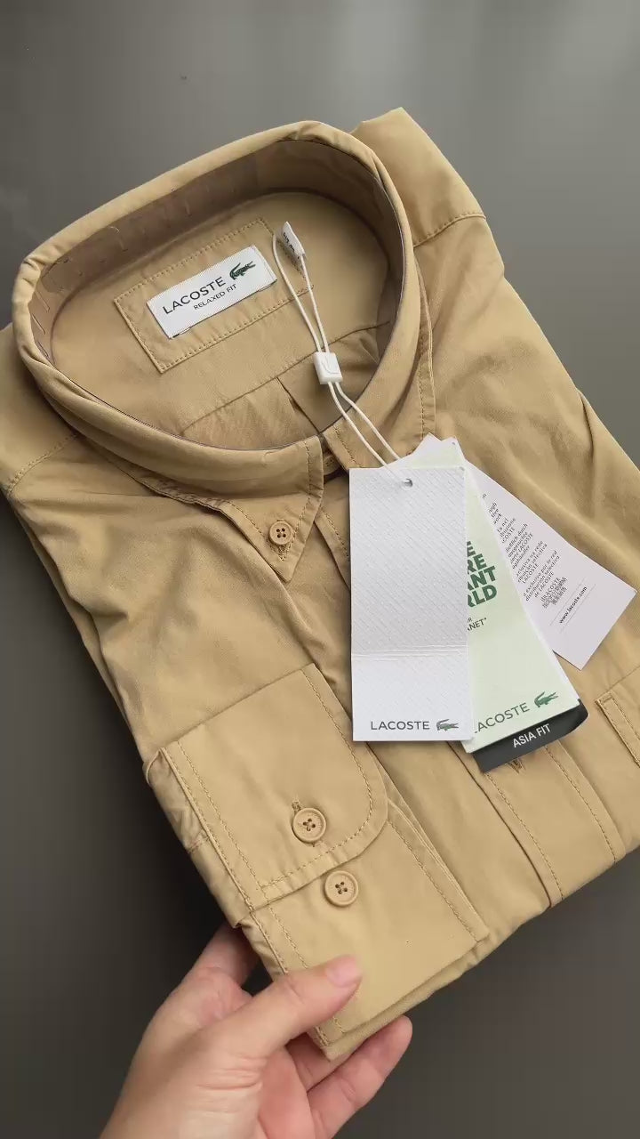 LACOSTE Relaxed Fit Washed Effect Poplin Shirt CH0898