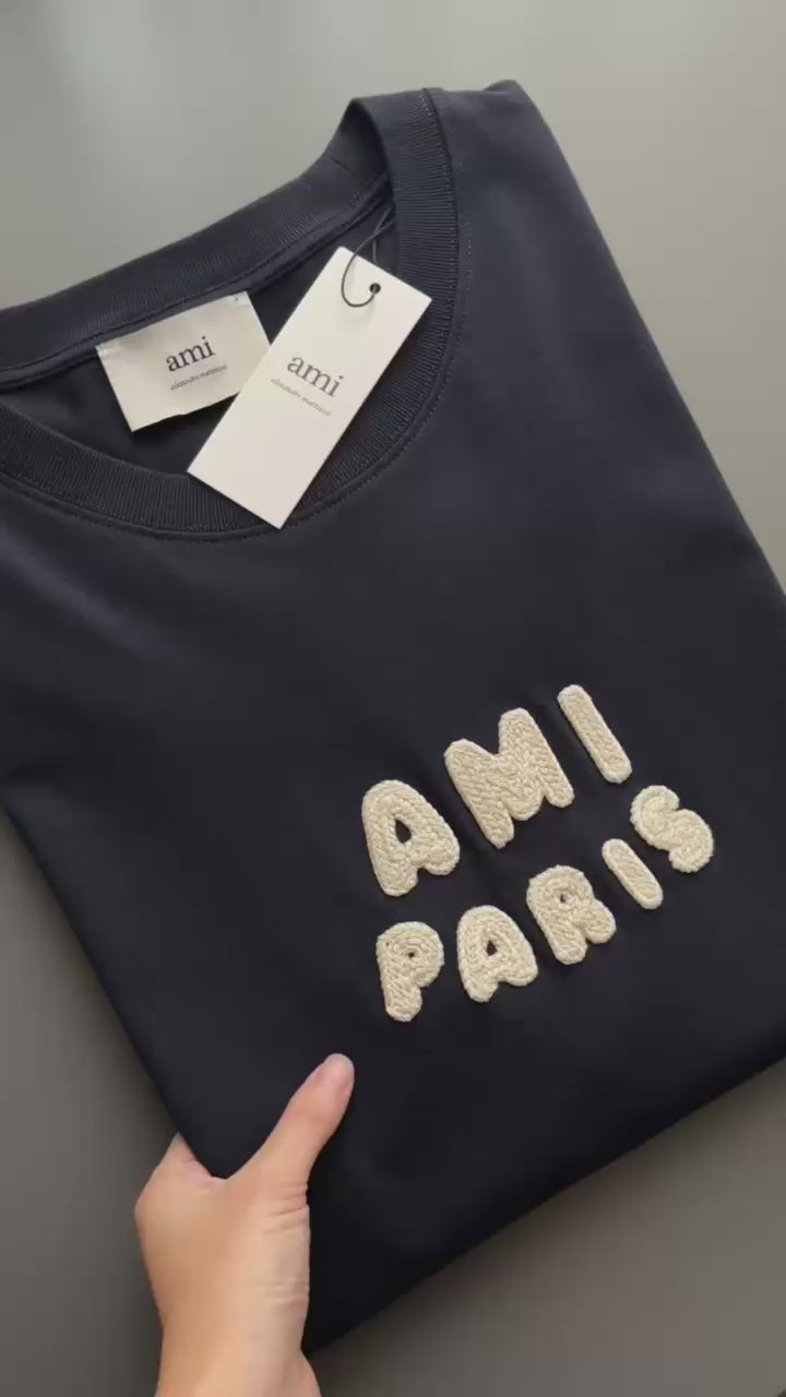 AMI Cotton Ami Paris Patch T Shirt UTS075