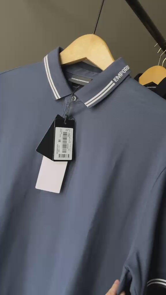 EMPORIO ARMANI EA7 Stripe Collar Polo Shirt  6D1F95