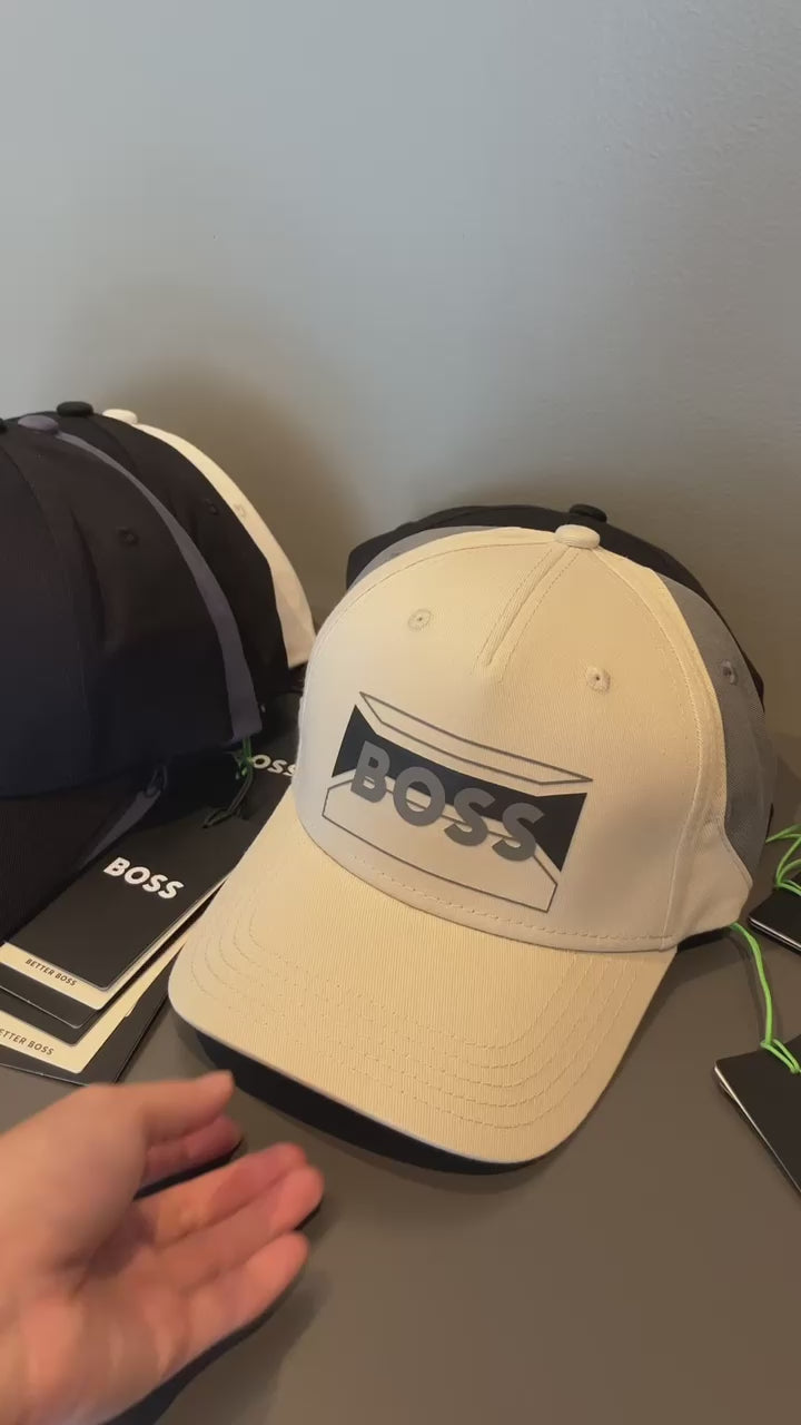BOSS Cotton-twill cap with contrasting seasonal logo 50505837