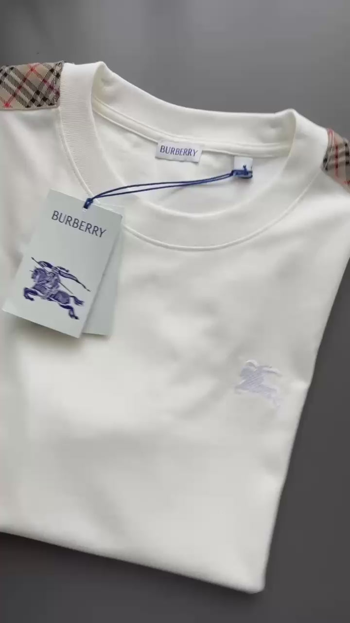 BURBERRY Check Patterned Stripe T shirt 8106246