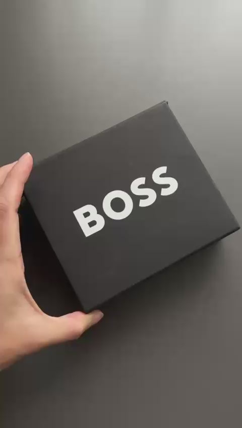 BOSS Leather cardholder Wallet with monogram 50529501