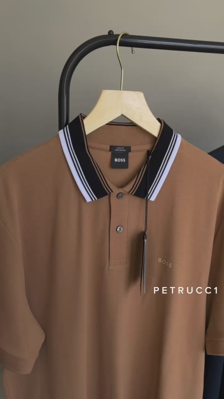 BOSS POLO SHIRT WITH STRIPED COLLAR  PHILLIPSON 118 50495709