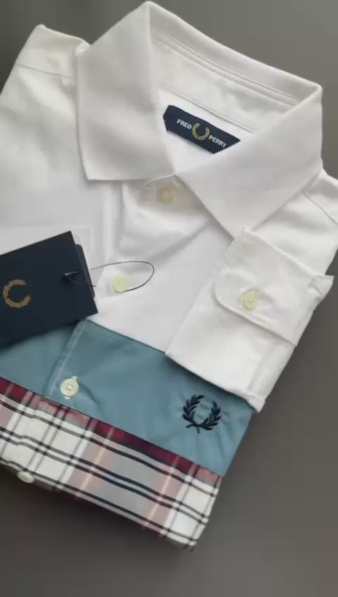 Fred Perry Mix Panelled Long Sleeve Shirts F4546