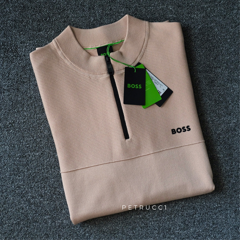 BOSS Zip neck sweater peach 50563378