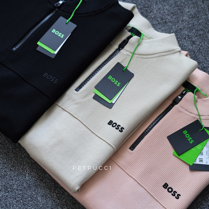 BOSS Zip neck sweater peach 50563378