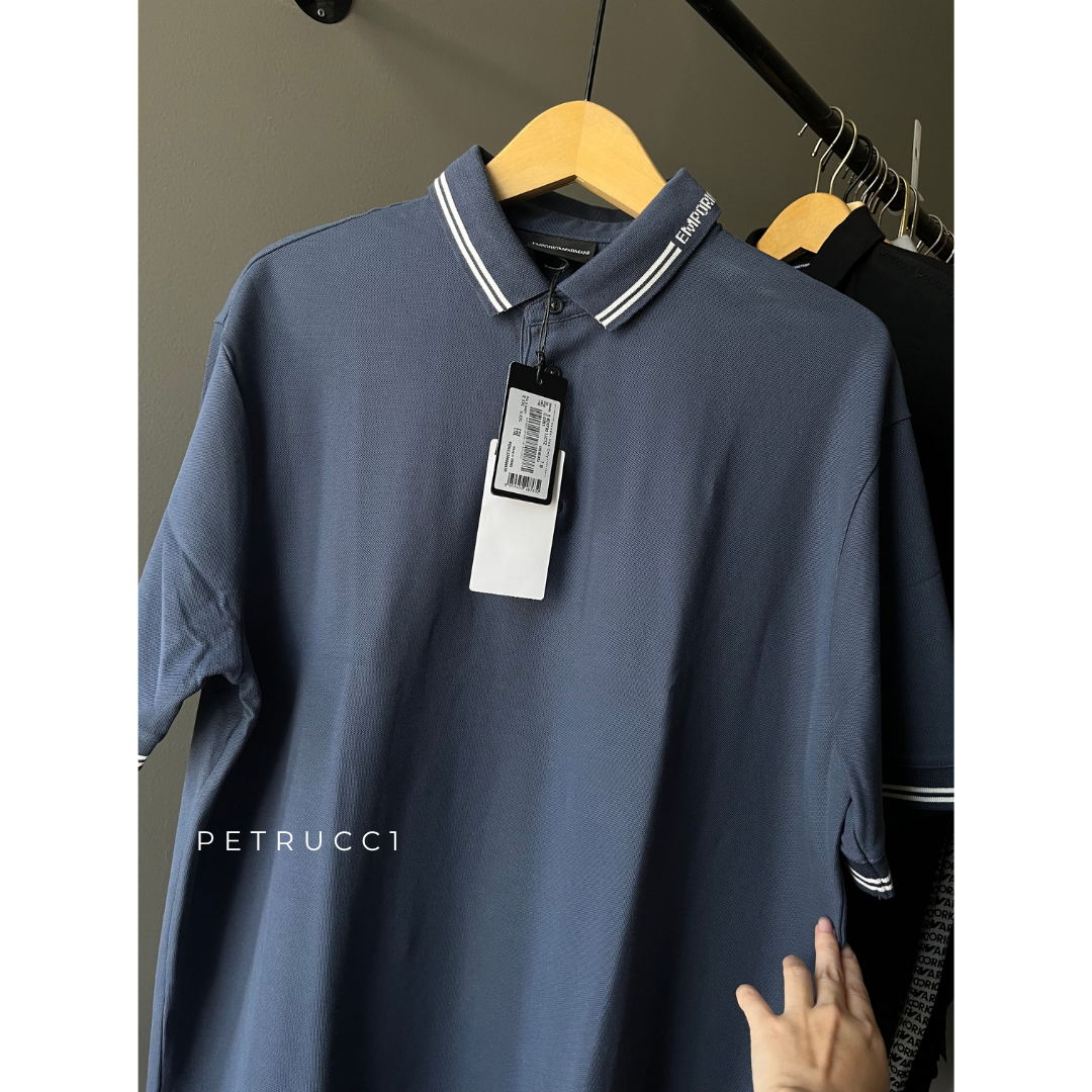 EMPORIO ARMANI EA7 Stripe Collar Polo Shirt  6D1F95