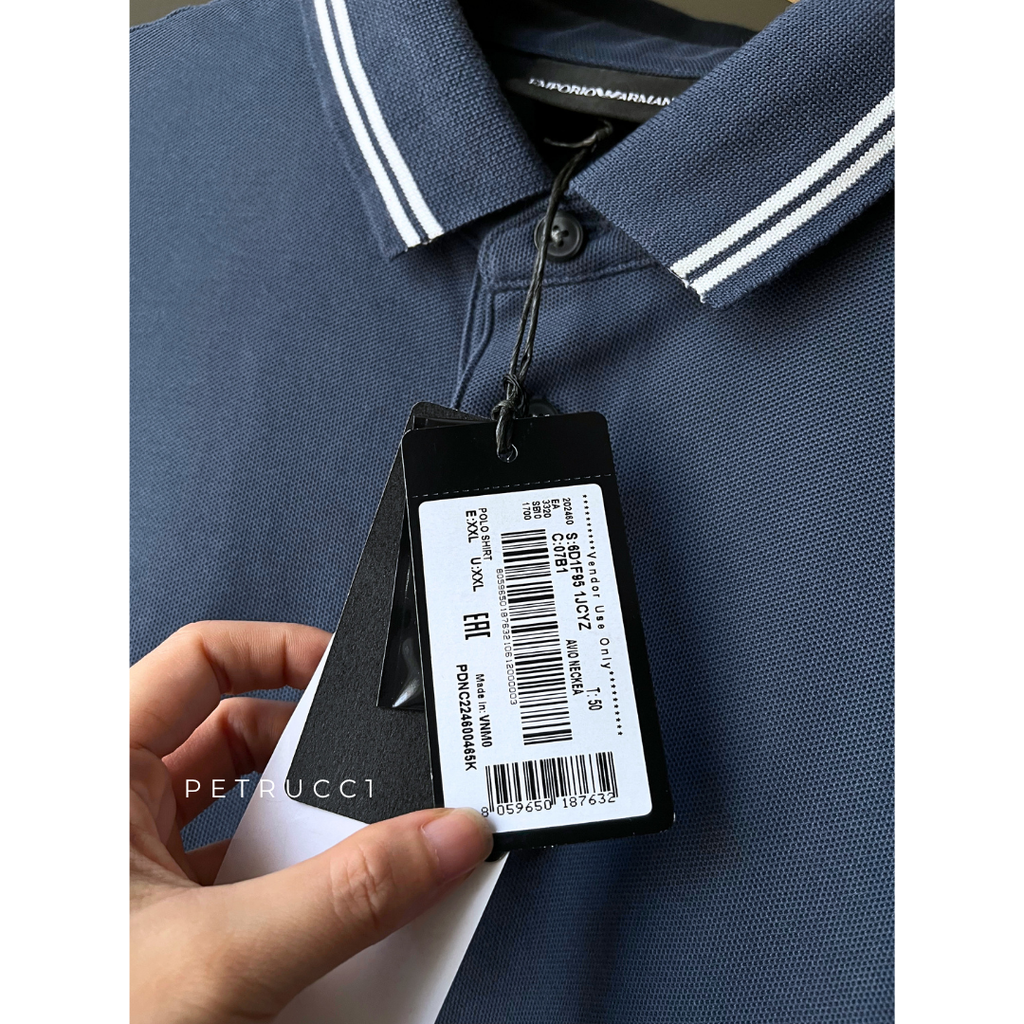 EMPORIO ARMANI EA7 Stripe Collar Polo Shirt  6D1F95