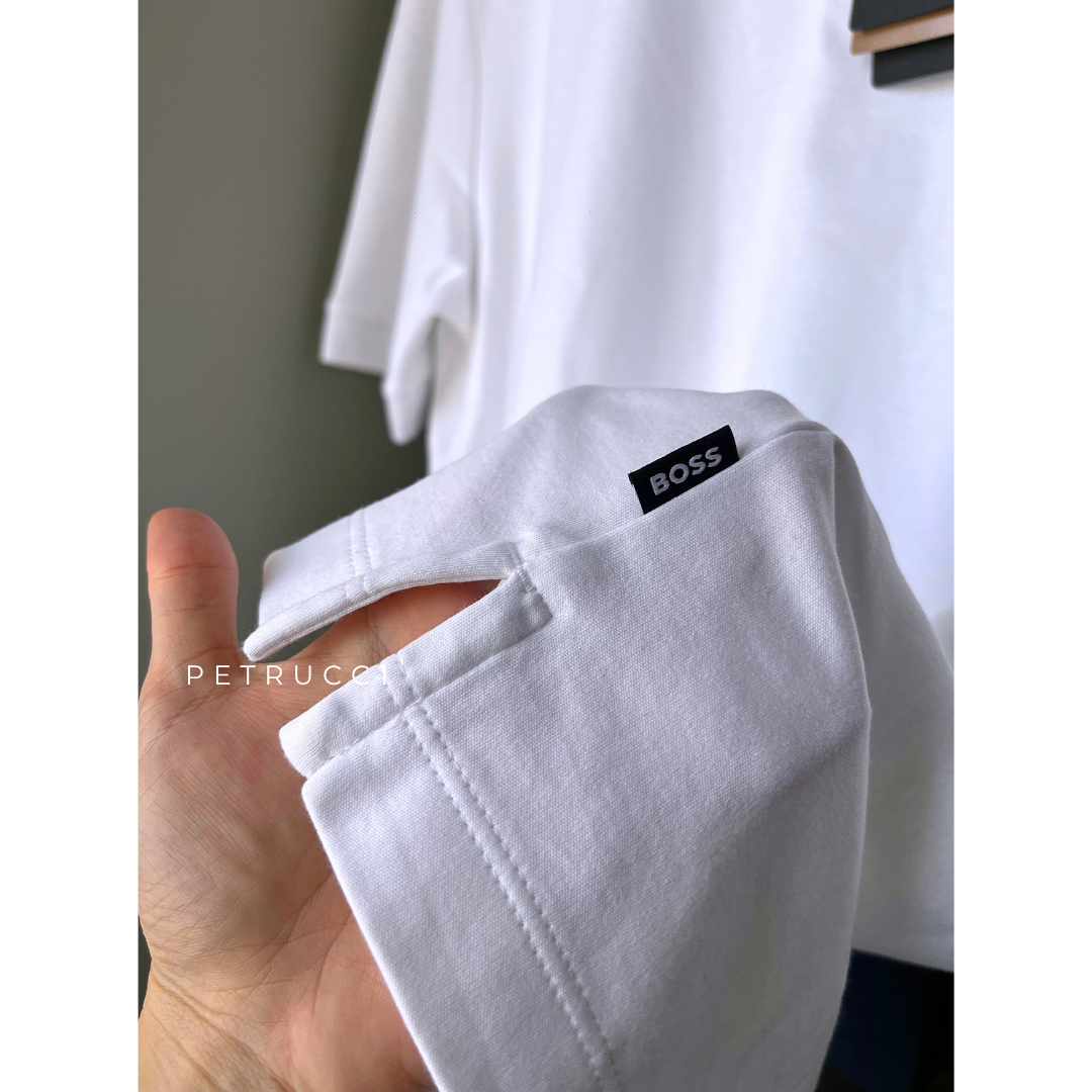 BOSS Slim-fit polo shirt in cotton with striped collar Penrose 38 50469360