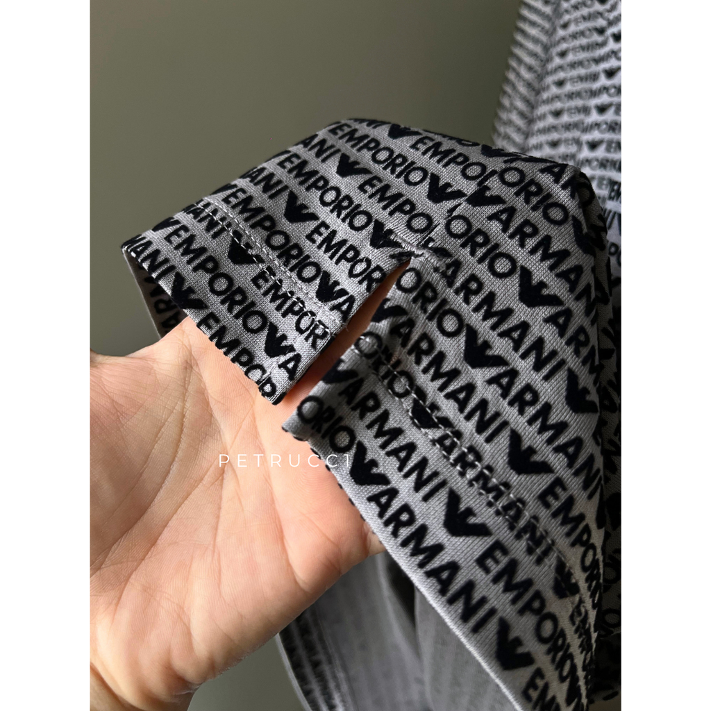 EMPORIO ARMANI EA7 All-over Jacquard Lettering Jersey Polo Shirt 6D1F79