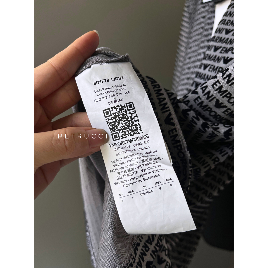 EMPORIO ARMANI EA7 All-over Jacquard Lettering Jersey Polo Shirt 6D1F79