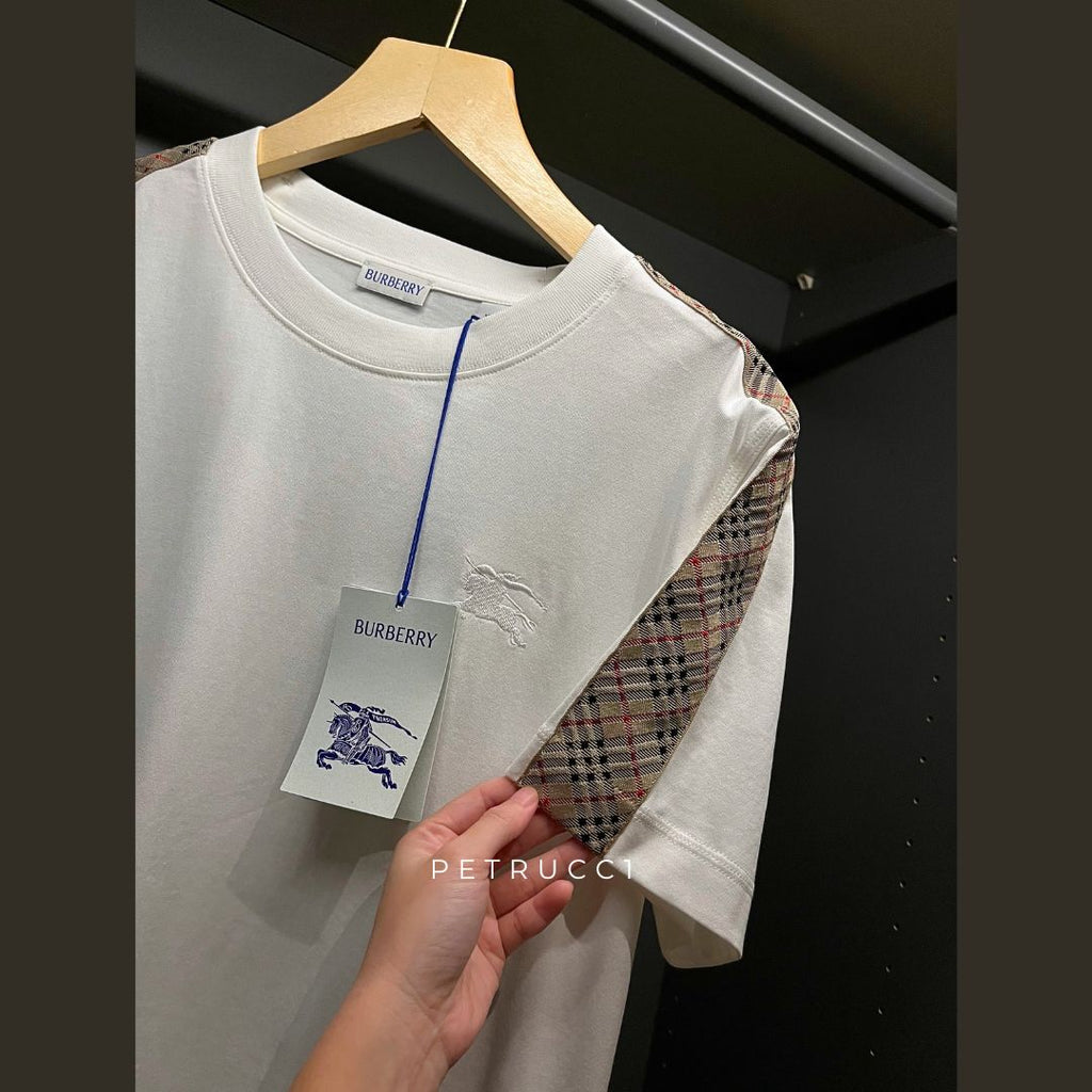 BURBERRY Check Patterned Stripe T shirt 8106246